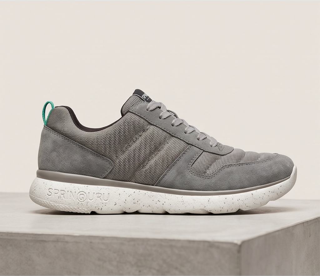 Springuru Grey Lace-Up Spring Sneaker